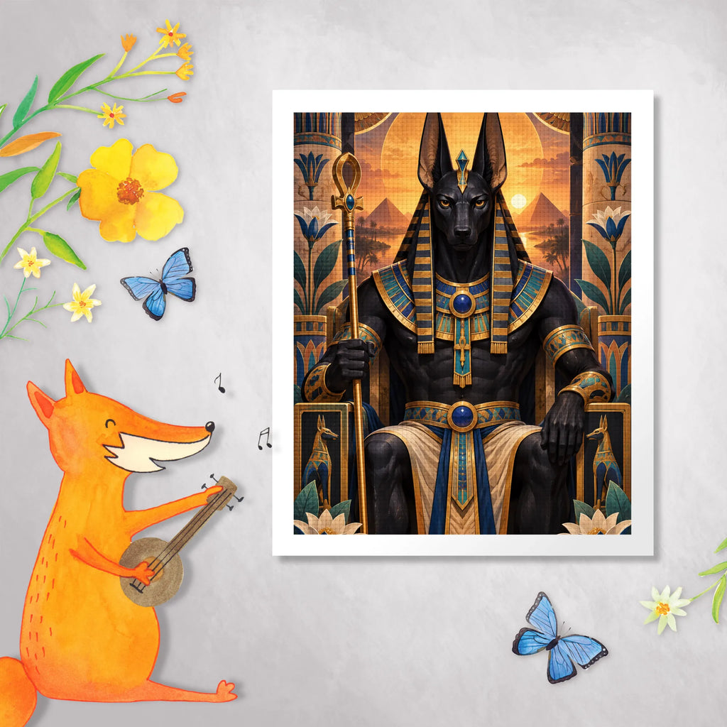 Mystisches Diamond Painting Ägyptische Götter für Fans mit Schakal|p:2022772|h:633b6a16dbbc16b24fdc8aa2e7b66a1d