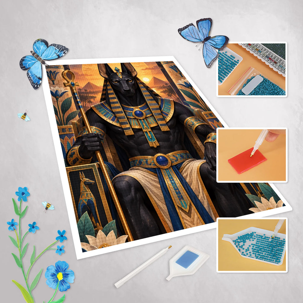 Mystisches Diamond Painting Ägyptische Götter für Fans mit Schakal|p:2022772|h:c8d6618603dafd969081c6ced0a6871b