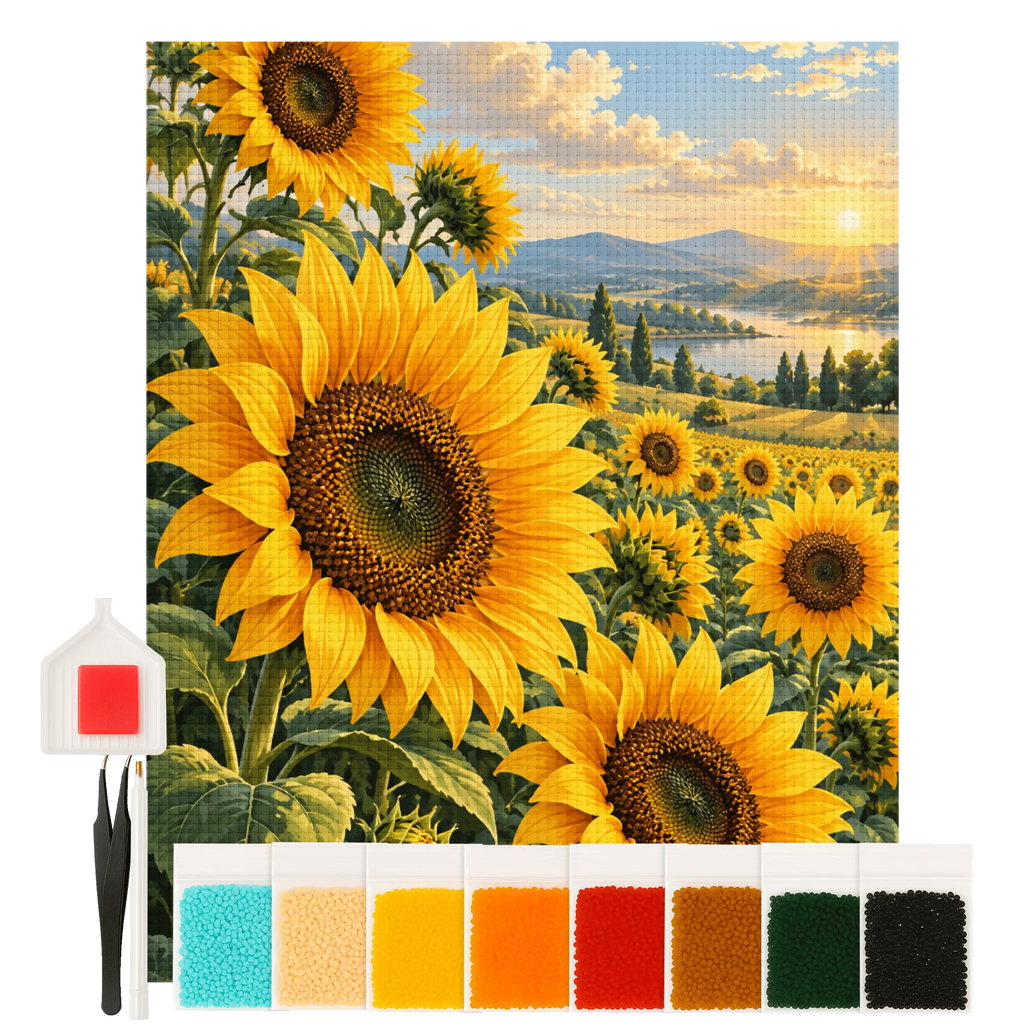 Sonniges Diamond Painting Bild Sonnenblumenfeld für Naturfreunde|p:2022796|h:02050cdad4927016dfd1957f8327d399