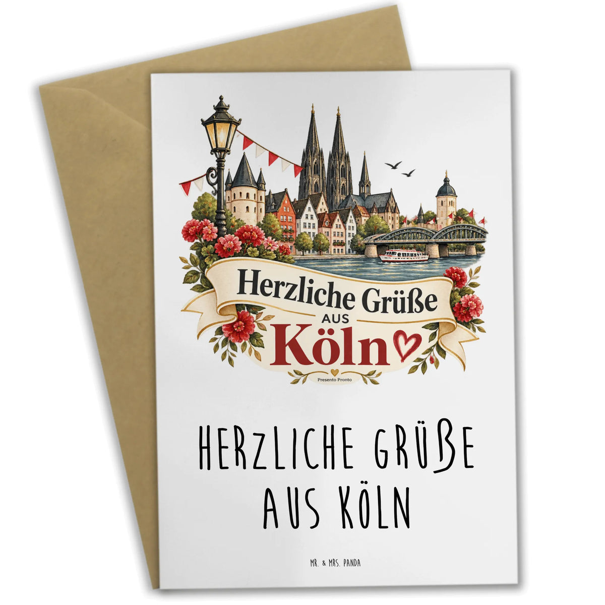Herzliche Grußkarte für Köln-Fans mit Stadtsilhouette