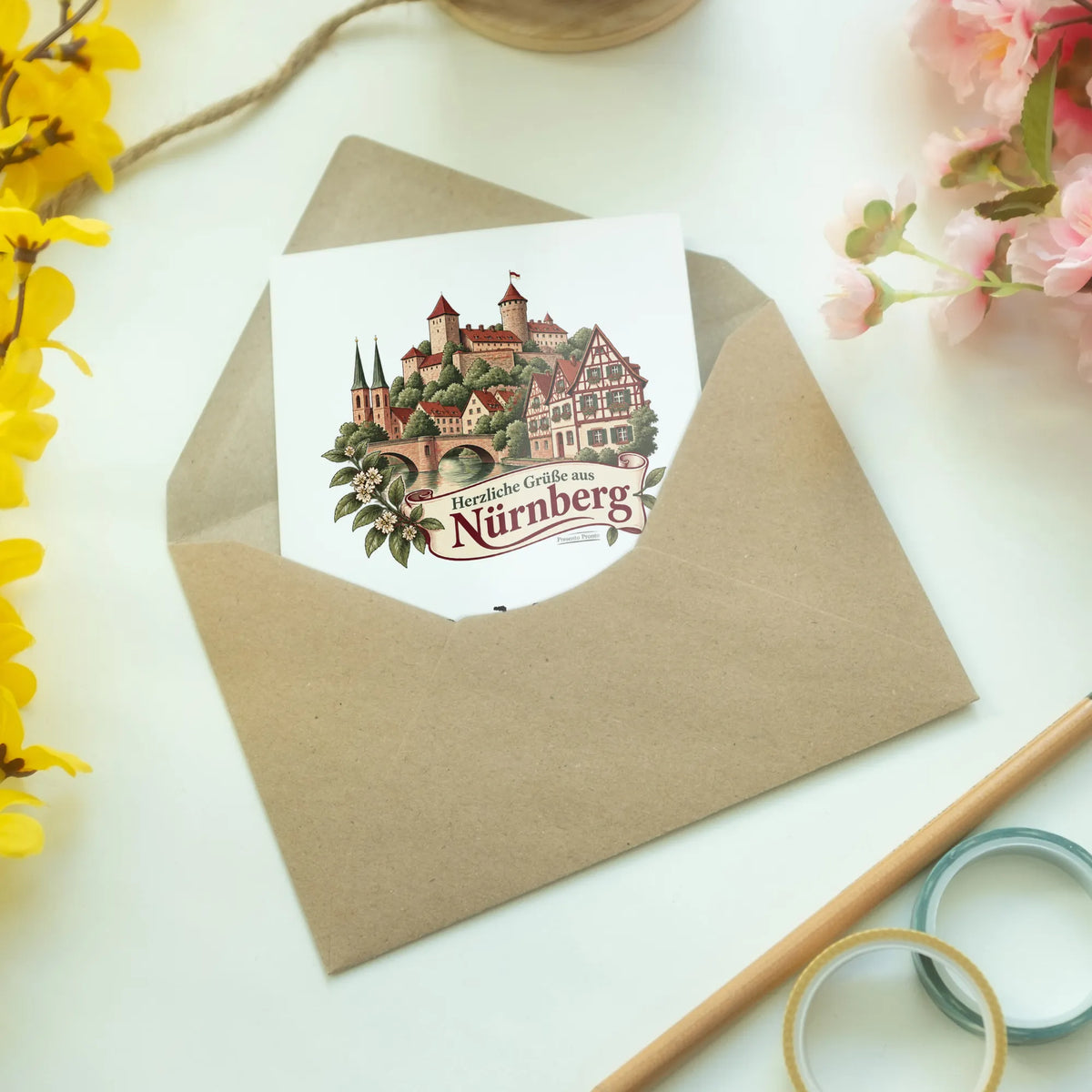 Herzliche Urlaubsgrüße aus Nürnberg mit Burg