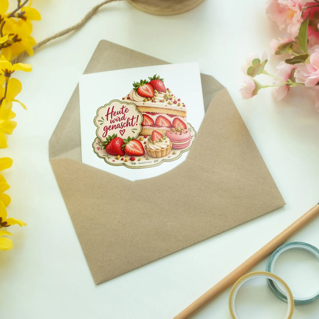 Lustige Karte zum leckeren Essen mit Erdbeerkuchen|p:2022941|h:bd9bb86d0fb424af0d360ad612ffcf3c