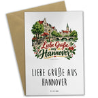 Herzliche Grußkarte aus Hannover mit Fahrrad|p:2022942|h:1798bcc4d06b78344450901fd41cdf44