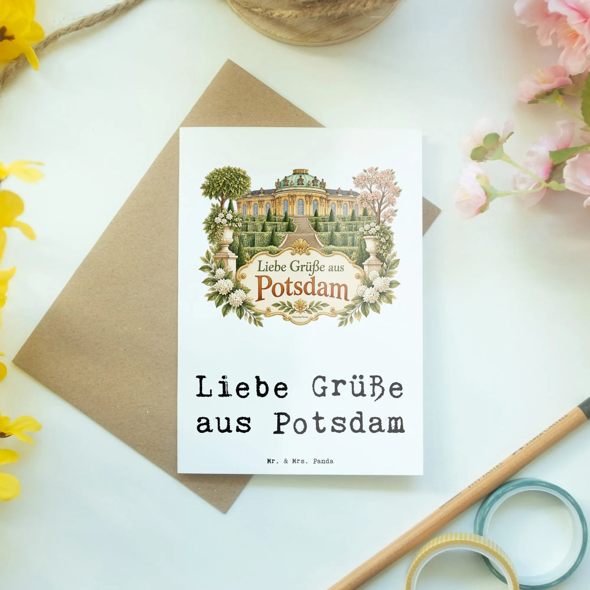 Elegante Grußkarte aus Potsdam mit Schloss