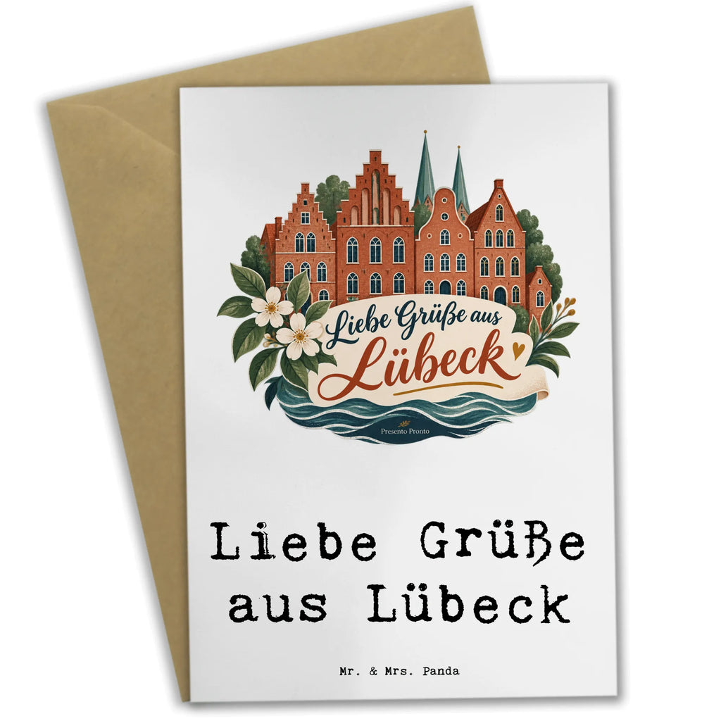 Herzliche Urlaubsgrüße aus Lübeck mit Backsteinhäusern|p:2022953|h:5abb2399c53208c234c8c0221f65b98d