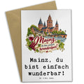 Herzliche Mainz Grußkarte für Mainzfans mit Mainzer Dom