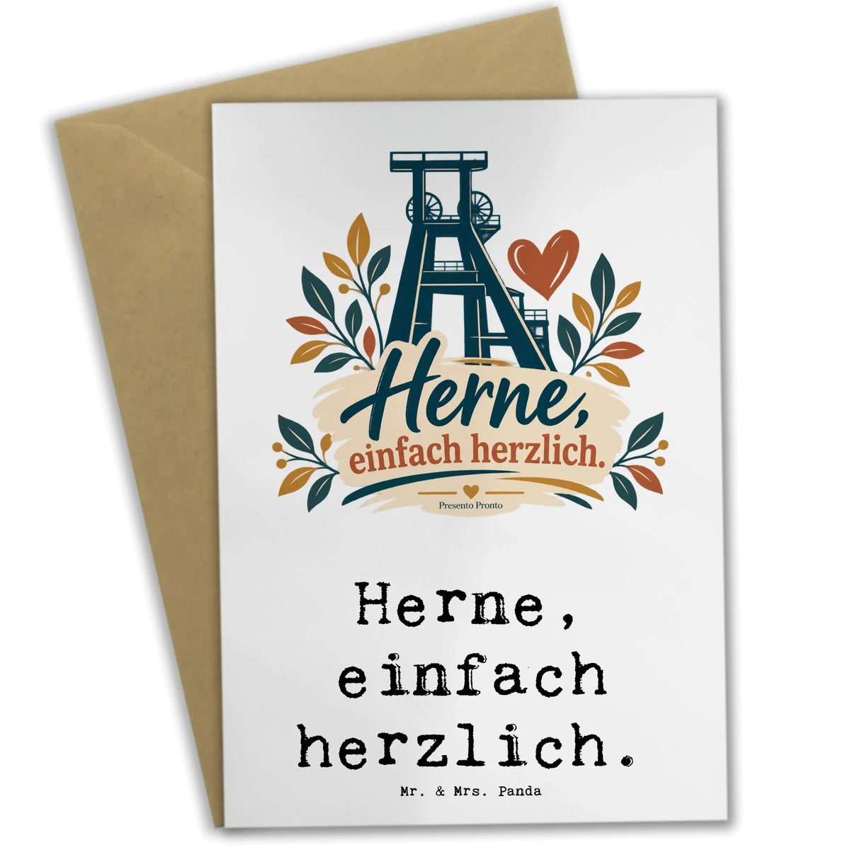 Herzliche Grußkarte für Herne mit Förderturm