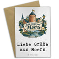 Elegante Grußkarte aus Moers mit Burgturm