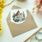 Elegante Grußkarte aus Moers mit Burgturm|p:2022975|h:057ab384c1d7d38eed9a79dd5ba0b6d2
