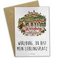Herzliche Grußkarte für Würzburg-Fans mit Festung