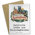 Herzliche Grußkarte aus Recklinghausen mit Förderturm