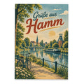 Nostalgische Grüße aus Hamm Postkarte mit Kanal für Sammler
