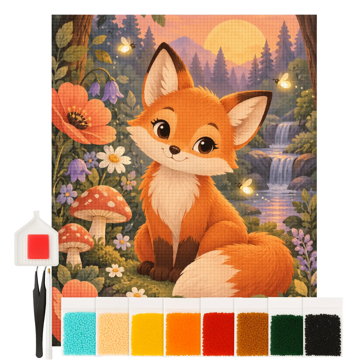 Süßes Diamond Painting für Mädchen ab 6 Jahren mit Fuchs