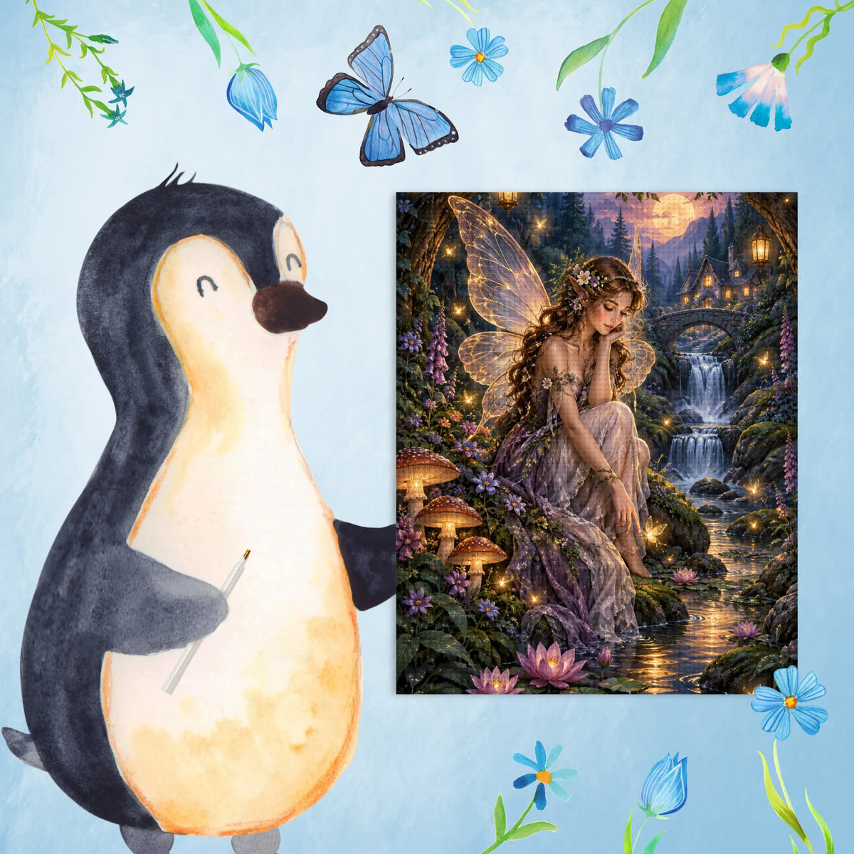 Elegantes Diamond Painting Bild Fee für Feenfans
