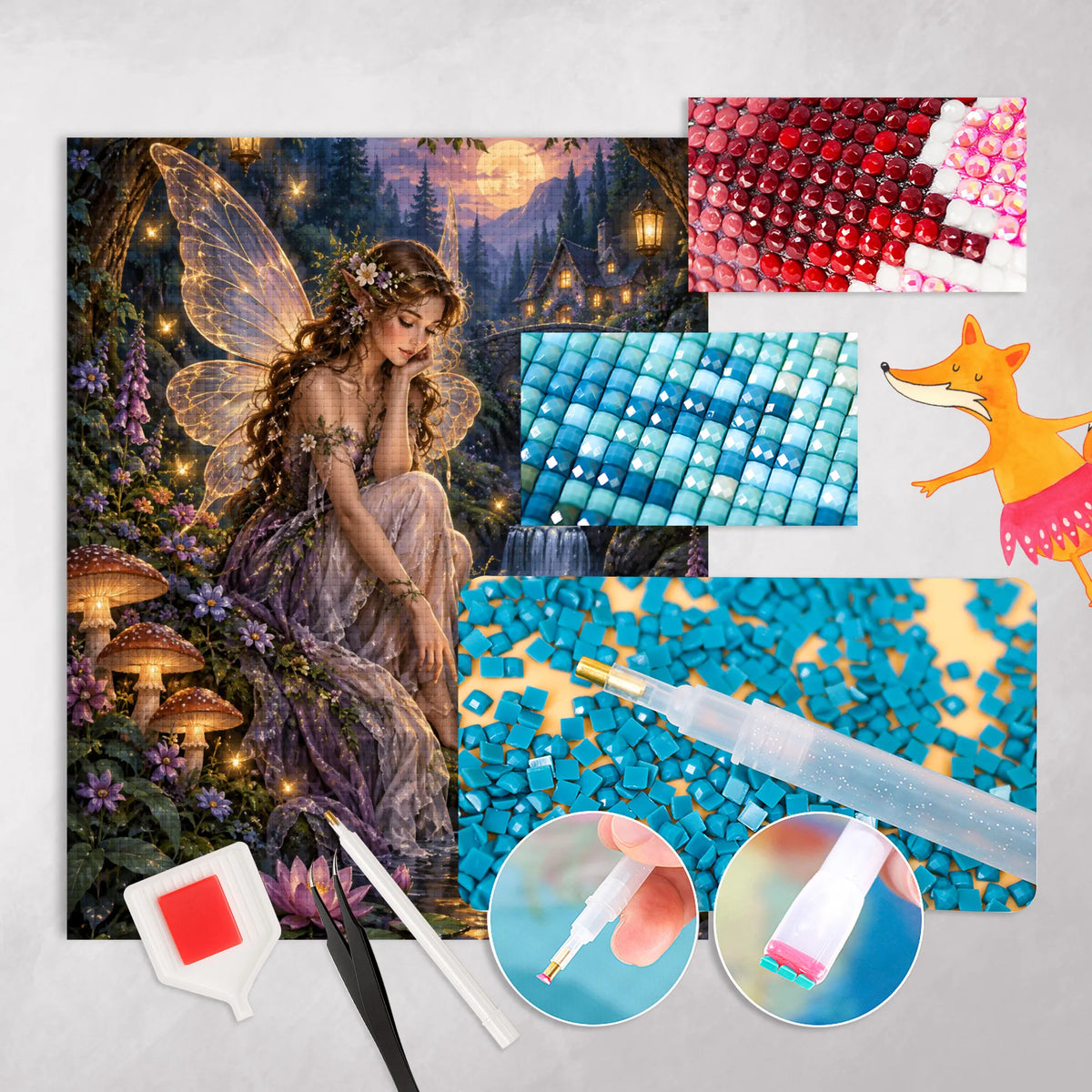 Elegantes Diamond Painting Bild Fee für Feenfans