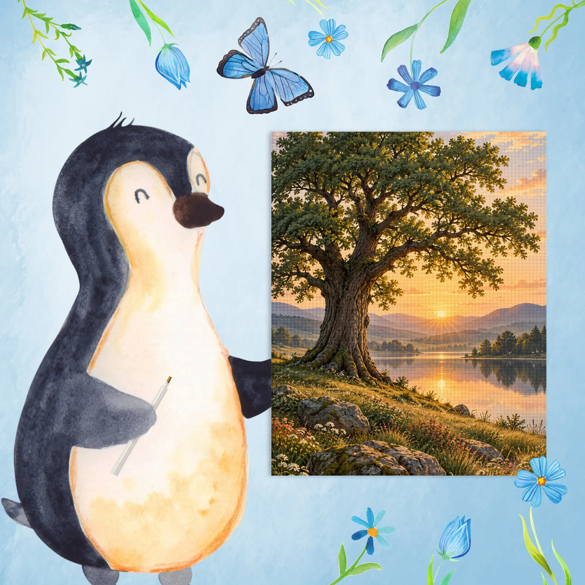 Entspannendes Diamond Painting Bild Baum für Naturliebhaber