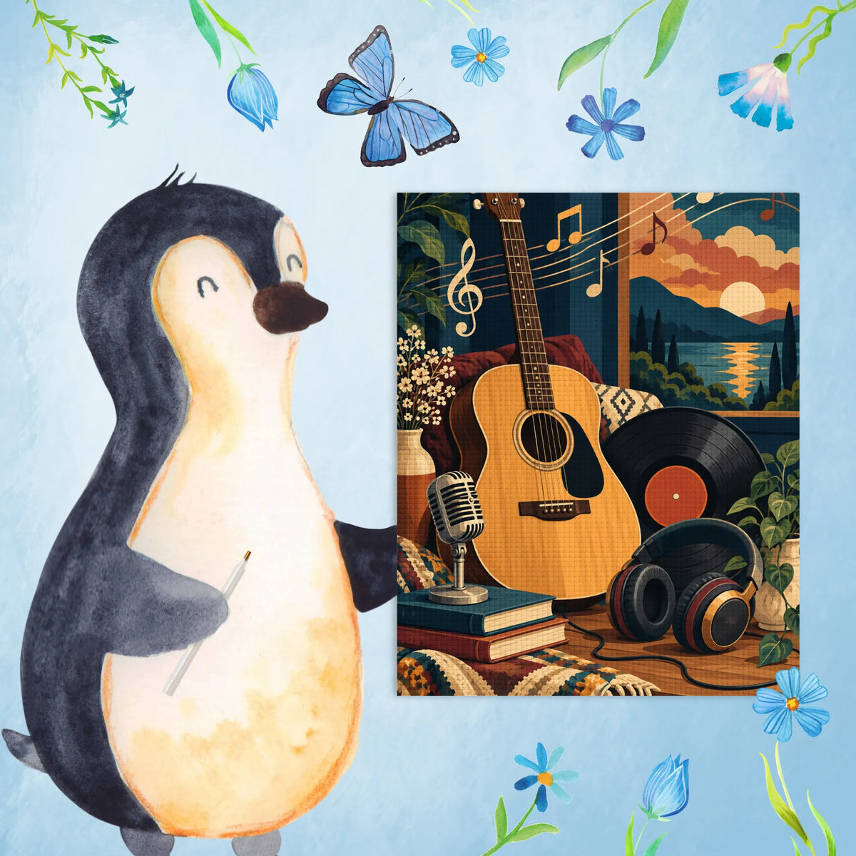 Nostalgische Diamond Painting Bilder für Musikfans mit Gitarre