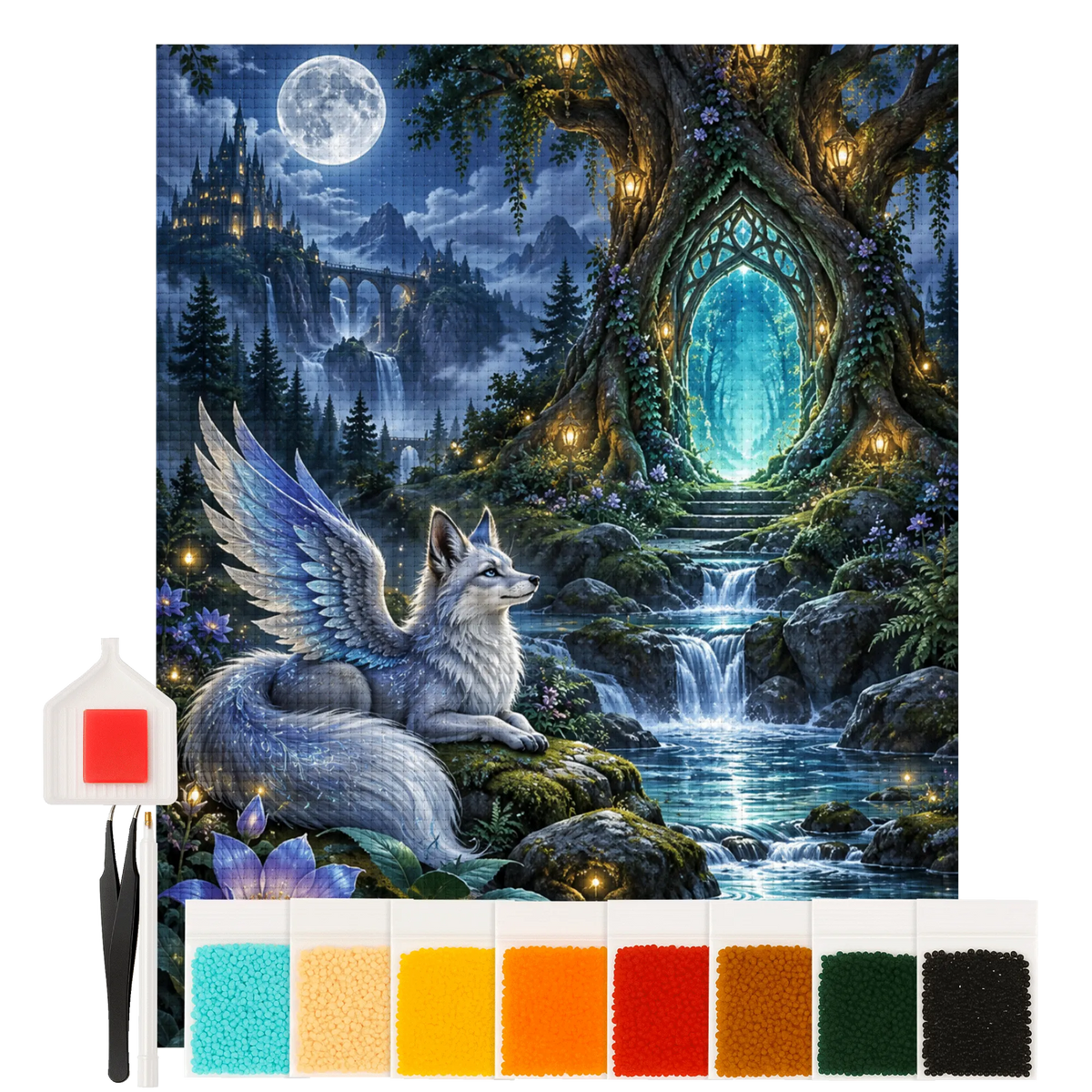 Magisches Diamond Painting Fantasy für Fans mit Fuchs