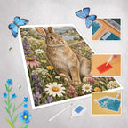 Friedliches Diamond Painting Hase mit Blumenwiese für Hasenfans|p:2023227|h:b51e00aef893a6a79f14a674220b0464
