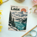 Herzliche Grüße aus Laax Urlaubspostkarte mit Bergsee|p:2023322|h:20a269481bceebeefea19b13822bd4f0