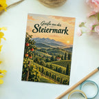 Herzliche Grüße aus der Steiermark Postkarte Weinreben|p:2023327|h:958a9b11bf80d070a52eff63c92ab512