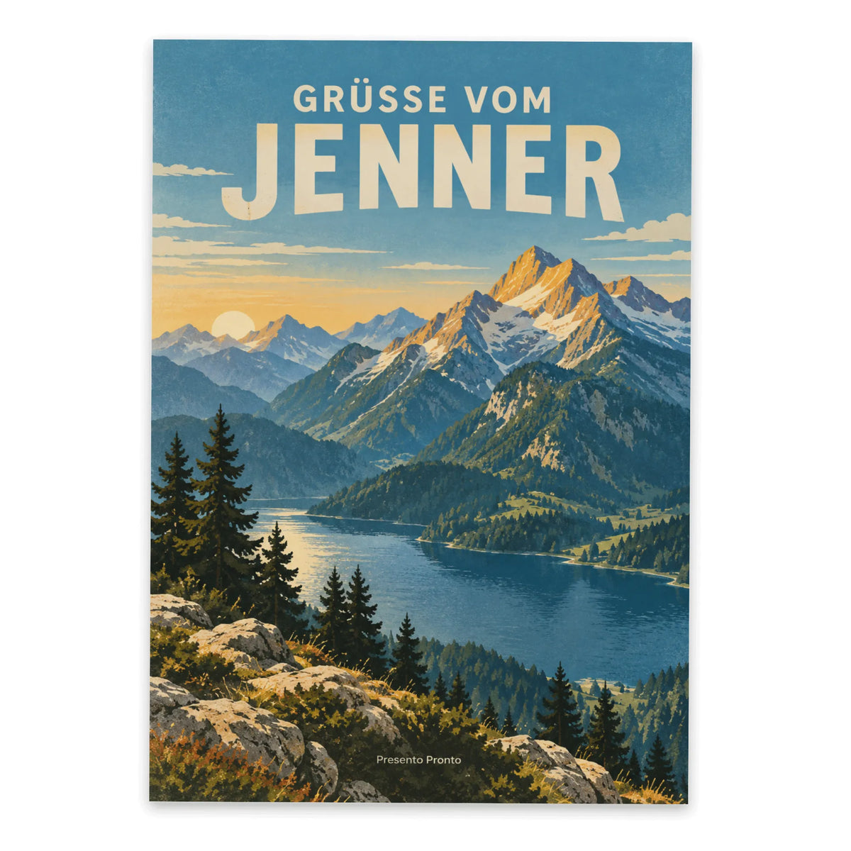 Elegante Grüße vom Jenner Postkarte mit Bergsee