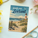 Maritime Urlaubsgrüße aus Zeeland Postkarte mit Leuchtturm|p:2023333|h:9f07e0d417fd3d7763e500d41031dbdb