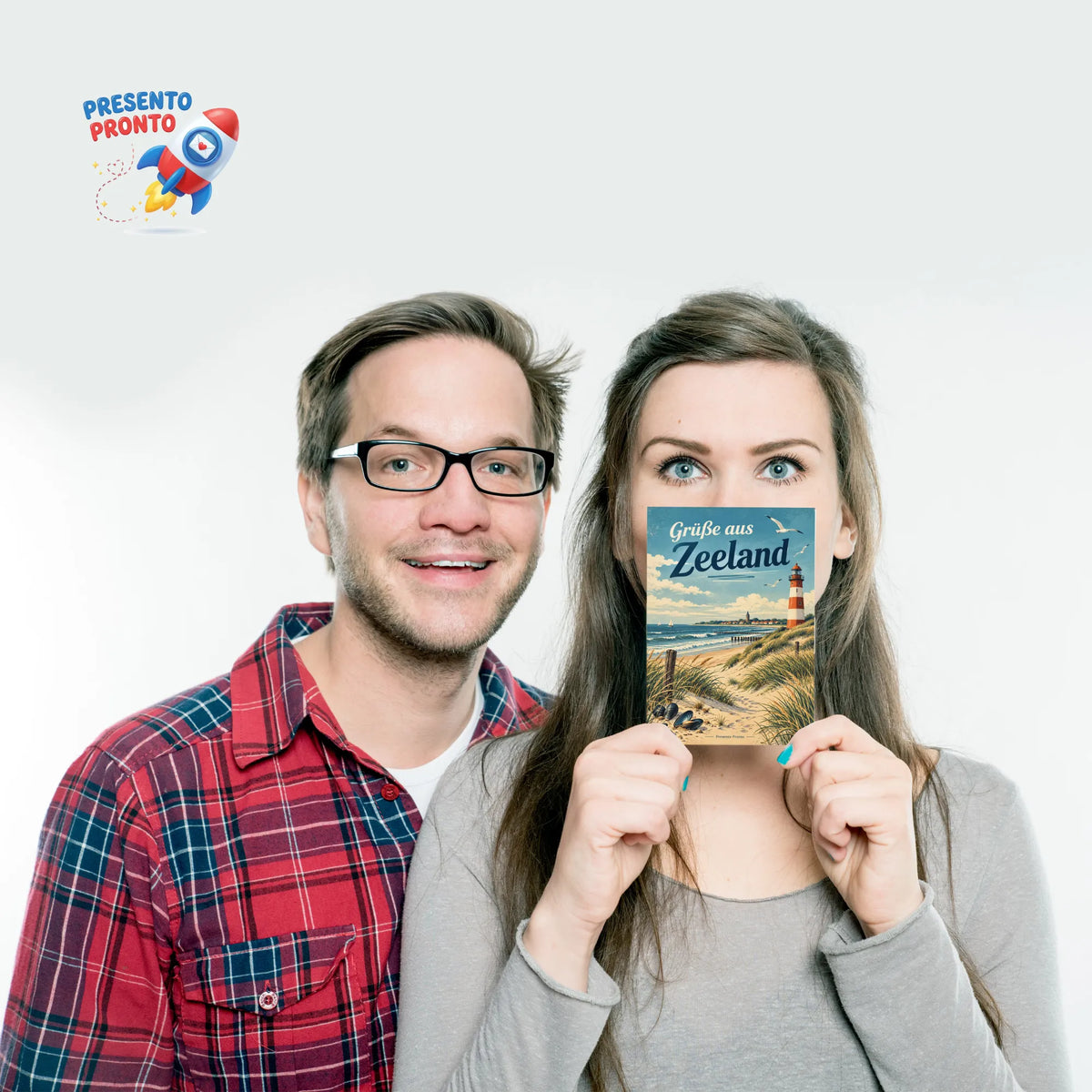 Maritime Urlaubsgrüße aus Zeeland Postkarte mit Leuchtturm
