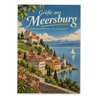 Elegante Grüße aus Meersburg Postkarte für Urlauber|p:2023339|h:4b35404426d78ec6191cdc3808172d8c