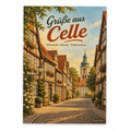 Nostalgische Grüße aus Celle Postkarte mit Fachwerk Altstadt
