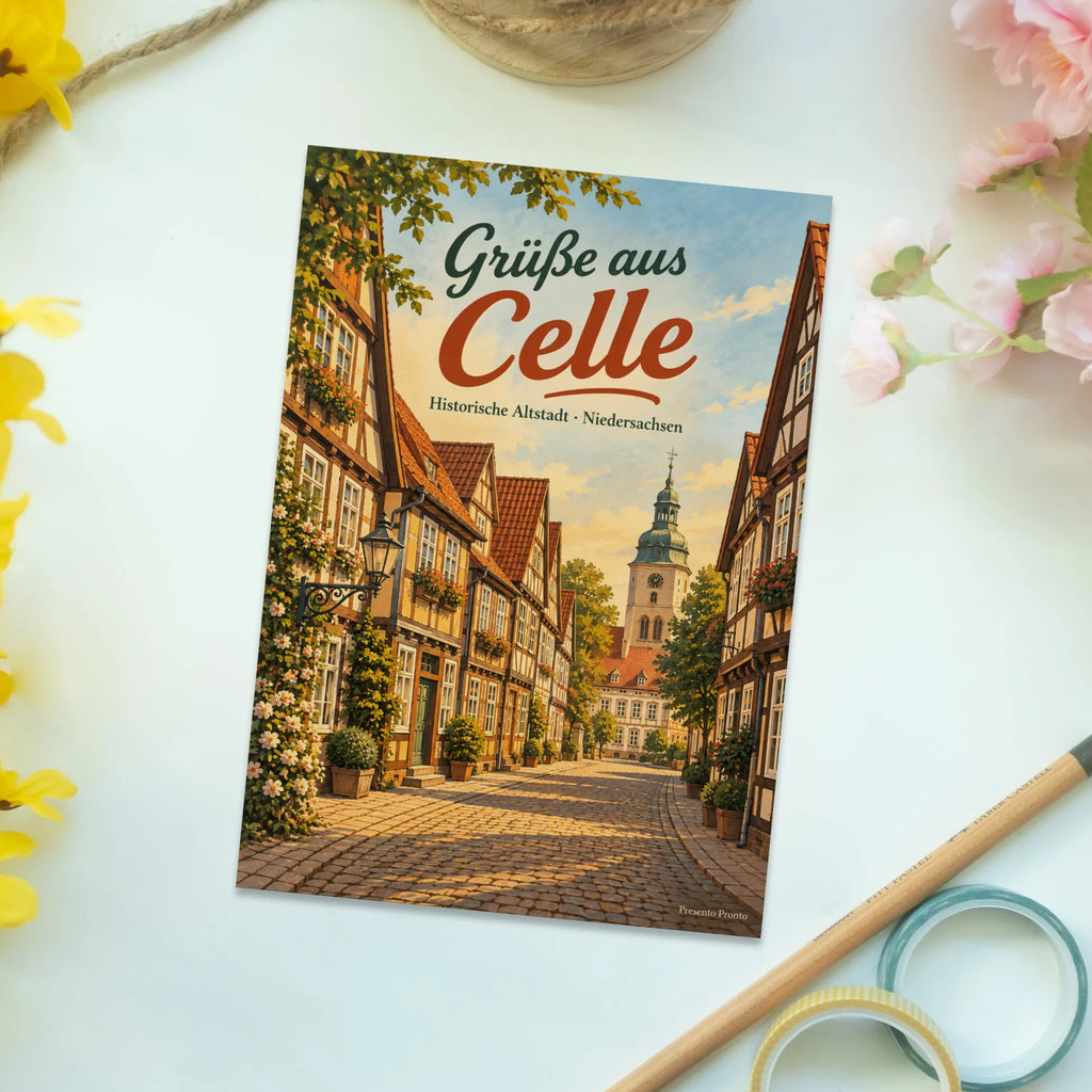 Nostalgische Grüße aus Celle Postkarte mit Fachwerk Altstadt|p:2023341|h:a9cb495c897b13cfca6b4a872072c2bd