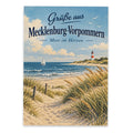 Herzliche Urlaubsgrüße aus Mecklenburg-Vorpommern Leuchtturm Postkarte