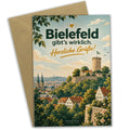 Lustige Karte aus Bielefeld für Heimatgrüße mit Sparrenburg