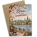 Charmante Bonn Grußkarte mit Rhein und Münster