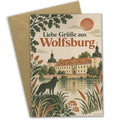 Elegante Grüße aus Wolfsburg Grußkarte mit Schloss