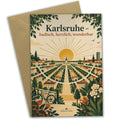 Herzliche Grußkarte aus Karlsruhe mit Fächeransicht