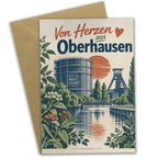 Herzliche Grußkarte aus Oberhausen für Heimatfans mit Gasometer|p:2023370|h:1bf9e203dcaa82c56dc4dc1862f1f0e2