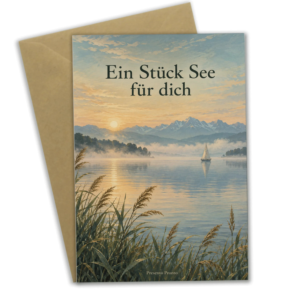 Herzliche Urlaubsgrußkarte vom Starnberger See mit Segelboot