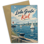 Herzliche Urlaubsgrüße aus Kiel mit Leuchtturm|p:2023380|h:0e0f986a77499b2324acb99f8e2a892b