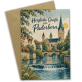 Elegante Grußkarte aus Paderborn mit Dom-Silhouette
