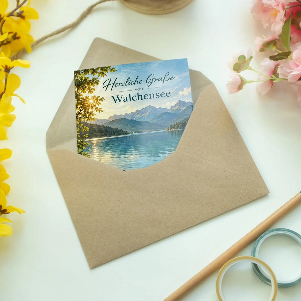Herzliche Urlaubskarte vom Walchensee mit Bergpanorama|p:2023382|h:24c13c7059453f5356f877a1caa0cac4