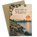 Herzliche Urlaubsgrußkarte aus Mainz mit Weinbergen