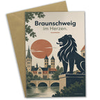 Herzliche Grußkarte aus Braunschweig mit Löwe für Heimatfans|p:2023389|h:621e30f78ac0038a8781403af609b1b1