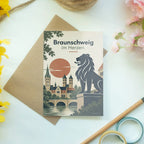 Herzliche Grußkarte aus Braunschweig mit Löwe für Heimatfans|p:2023389|h:29ee8889c723a339478a1f52f6524553