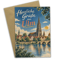 Herzliche Grußkarte aus Ulm mit Ulmer Münster