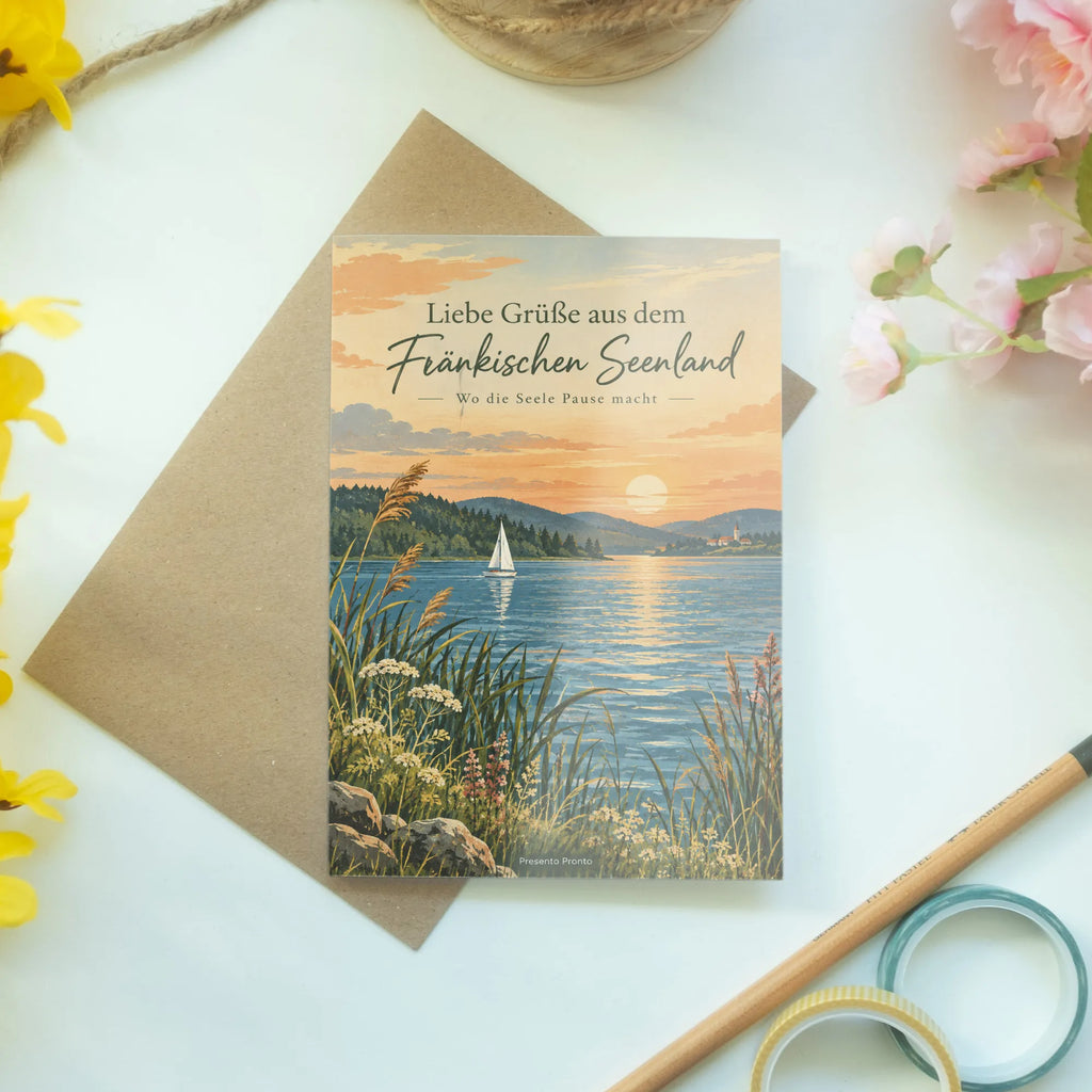 Herzlicher Urlaubsgruß aus dem Fränkischen Seenland mit Segelboot|p:2023398|h:6af9714bde5864b2eb1768ff5eb34fe9