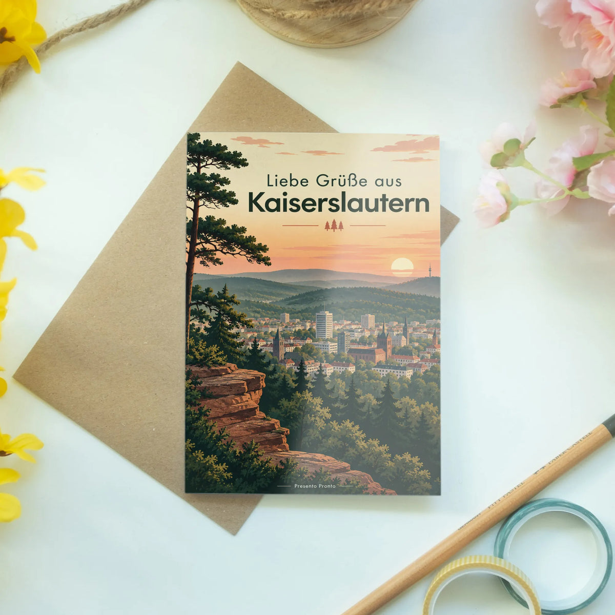 Herzliche Urlaubsgrüße aus Kaiserslautern mit Skyline