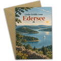 Herzliche Grußkarte vom Edersee mit Segelboot