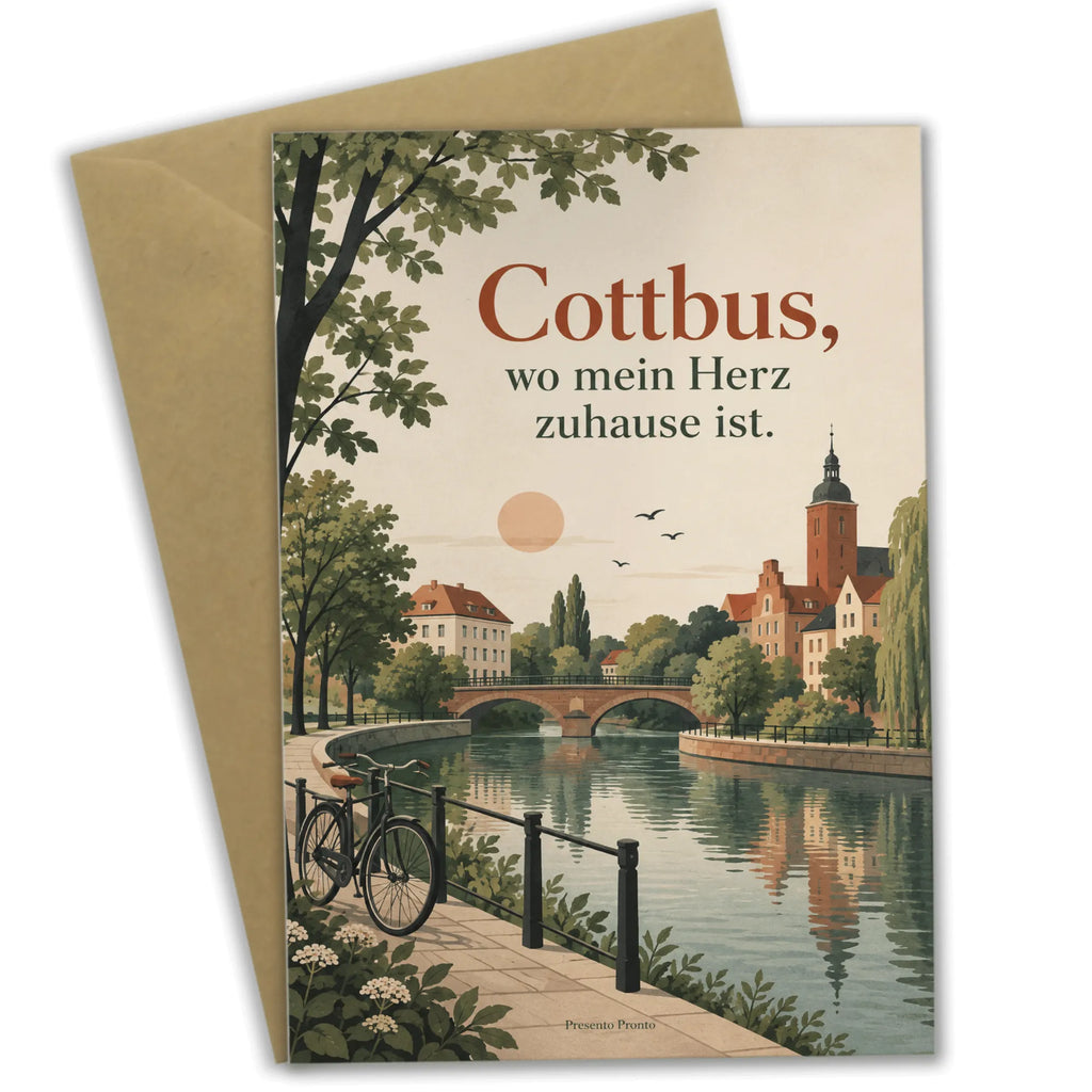 Herzliche Cottbus Grußkarte für Heimatliebe mit Spree Szene|p:2023413|h:a42c1f78fe8906235e0df25d431c3296
