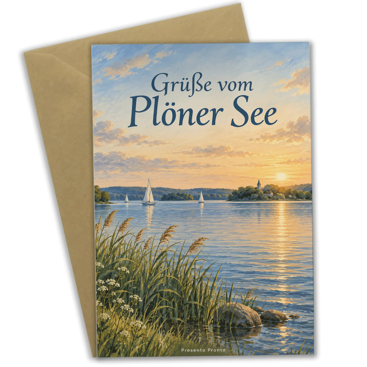 Elegante Urlaubsgrüße vom Plöner See mit Segelbooten